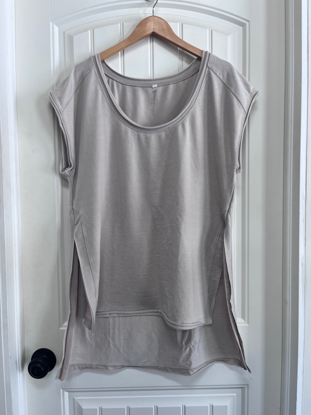 Free People Neutral Taupe High-Low Sleeveless Top Size Medium